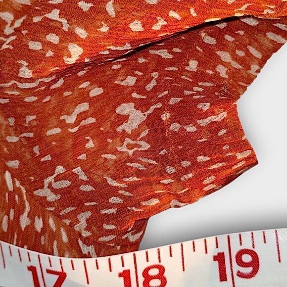 MAEVE Womens Dress Sz XS Semi Sheer‎ Orange Short Sleeve Beachy Swiftie Adrian - Picture 11 of 11